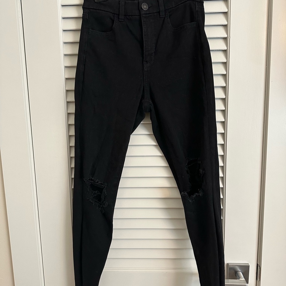 American Eagle Curvy Dream jeans  Black Distressed